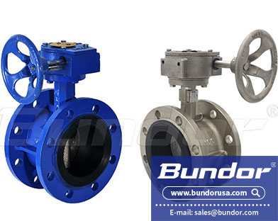 Double flange type butterfly valve installation